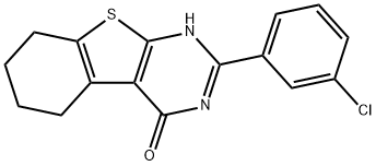 2-(3-chlorophenyl)-5,6,7,8-tetrahydro[1]benzothieno[2,3-d]pyrimidin-4(3H)-one Struktur