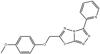 6-[(4-methoxyphenoxy)methyl]-3-(2-pyridinyl)[1,2,4]triazolo[3,4-b][1,3,4]thiadiazole Struktur