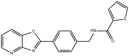 N-(4-[1,3]oxazolo[4,5-b]pyridin-2-ylbenzyl)-2-thiophenecarboxamide Struktur