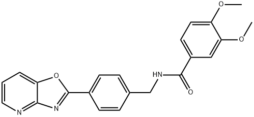 3,4-dimethoxy-N-(4-[1,3]oxazolo[4,5-b]pyridin-2-ylbenzyl)benzamide Struktur