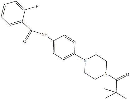 N-{4-[4-(2,2-dimethylpropanoyl)-1-piperazinyl]phenyl}-2-fluorobenzamide Struktur