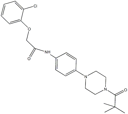 2-(2-chlorophenoxy)-N-{4-[4-(2,2-dimethylpropanoyl)-1-piperazinyl]phenyl}acetamide Struktur