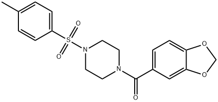 1-(1,3-benzodioxol-5-ylcarbonyl)-4-[(4-methylphenyl)sulfonyl]piperazine Struktur