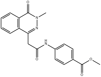 methyl 4-{[(3-methyl-4-oxo-3,4-dihydro-1-phthalazinyl)acetyl]amino}benzoate Struktur