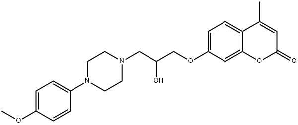 7-{2-hydroxy-3-[4-(4-methoxyphenyl)-1-piperazinyl]propoxy}-4-methyl-2H-chromen-2-one Struktur