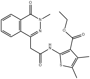 ethyl 4,5-dimethyl-2-{[(3-methyl-4-oxo-3,4-dihydro-1-phthalazinyl)acetyl]amino}-3-thiophenecarboxylate Struktur