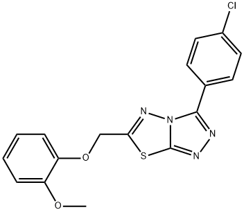 3-(4-chlorophenyl)-6-[(2-methoxyphenoxy)methyl][1,2,4]triazolo[3,4-b][1,3,4]thiadiazole Struktur