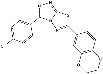 3-(4-chlorophenyl)-6-(2,3-dihydro-1,4-benzodioxin-6-yl)[1,2,4]triazolo[3,4-b][1,3,4]thiadiazole Struktur