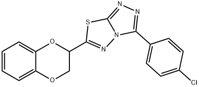 3-(4-chlorophenyl)-6-(2,3-dihydro-1,4-benzodioxin-2-yl)[1,2,4]triazolo[3,4-b][1,3,4]thiadiazole Struktur