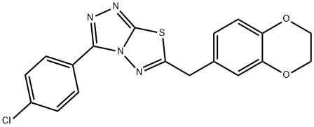 3-(4-chlorophenyl)-6-(2,3-dihydro-1,4-benzodioxin-6-ylmethyl)[1,2,4]triazolo[3,4-b][1,3,4]thiadiazole Struktur