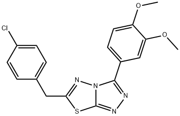 6-(4-chlorobenzyl)-3-(3,4-dimethoxyphenyl)[1,2,4]triazolo[3,4-b][1,3,4]thiadiazole Struktur