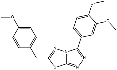 3-(3,4-dimethoxyphenyl)-6-(4-methoxybenzyl)[1,2,4]triazolo[3,4-b][1,3,4]thiadiazole Struktur