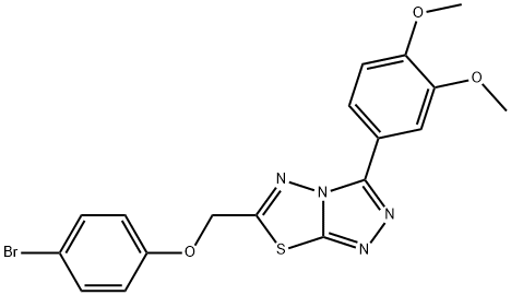 6-[(4-bromophenoxy)methyl]-3-(3,4-dimethoxyphenyl)[1,2,4]triazolo[3,4-b][1,3,4]thiadiazole Struktur