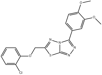 6-[(2-chlorophenoxy)methyl]-3-(3,4-dimethoxyphenyl)[1,2,4]triazolo[3,4-b][1,3,4]thiadiazole Struktur