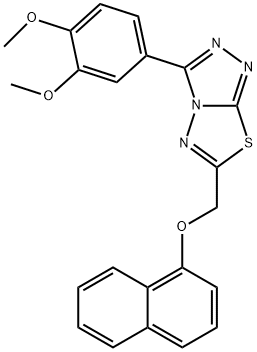 3-(3,4-dimethoxyphenyl)-6-[(1-naphthyloxy)methyl][1,2,4]triazolo[3,4-b][1,3,4]thiadiazole Struktur