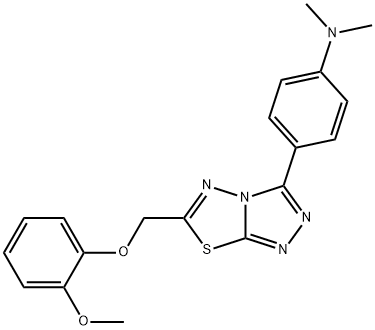 N-(4-{6-[(2-methoxyphenoxy)methyl][1,2,4]triazolo[3,4-b][1,3,4]thiadiazol-3-yl}phenyl)-N,N-dimethylamine Struktur