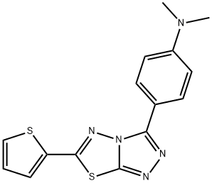 N,N-dimethyl-N-{4-[6-(2-thienyl)[1,2,4]triazolo[3,4-b][1,3,4]thiadiazol-3-yl]phenyl}amine Struktur