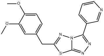 6-(3,4-dimethoxybenzyl)-3-(3-pyridinyl)[1,2,4]triazolo[3,4-b][1,3,4]thiadiazole Struktur