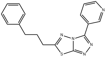 6-(3-phenylpropyl)-3-(3-pyridinyl)[1,2,4]triazolo[3,4-b][1,3,4]thiadiazole Struktur