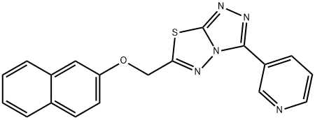 6-[(2-naphthyloxy)methyl]-3-(3-pyridinyl)[1,2,4]triazolo[3,4-b][1,3,4]thiadiazole Struktur