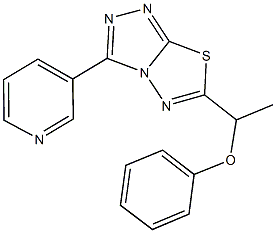 phenyl 1-[3-(3-pyridinyl)[1,2,4]triazolo[3,4-b][1,3,4]thiadiazol-6-yl]ethyl ether Struktur