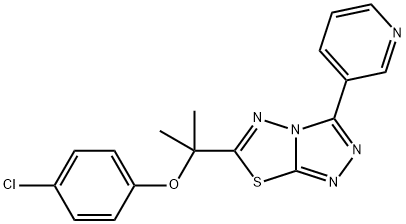 4-chlorophenyl 1-methyl-1-[3-(3-pyridinyl)[1,2,4]triazolo[3,4-b][1,3,4]thiadiazol-6-yl]ethyl ether Struktur