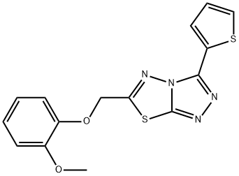 6-[(2-methoxyphenoxy)methyl]-3-(2-thienyl)[1,2,4]triazolo[3,4-b][1,3,4]thiadiazole Struktur