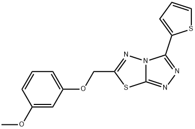 6-[(3-methoxyphenoxy)methyl]-3-(2-thienyl)[1,2,4]triazolo[3,4-b][1,3,4]thiadiazole Struktur