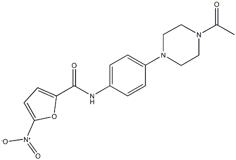 N-[4-(4-acetyl-1-piperazinyl)phenyl]-5-nitro-2-furamide Struktur