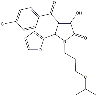 4-(4-chlorobenzoyl)-5-(2-furyl)-3-hydroxy-1-(3-isopropoxypropyl)-1,5-dihydro-2H-pyrrol-2-one Struktur