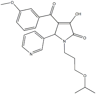 3-hydroxy-1-(3-isopropoxypropyl)-4-(3-methoxybenzoyl)-5-(3-pyridinyl)-1,5-dihydro-2H-pyrrol-2-one Struktur