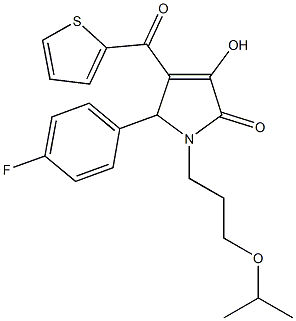 5-(4-fluorophenyl)-3-hydroxy-1-(3-isopropoxypropyl)-4-(2-thienylcarbonyl)-1,5-dihydro-2H-pyrrol-2-one Struktur