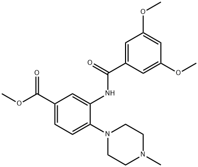 methyl 3-[(3,5-dimethoxybenzoyl)amino]-4-(4-methyl-1-piperazinyl)benzoate Struktur