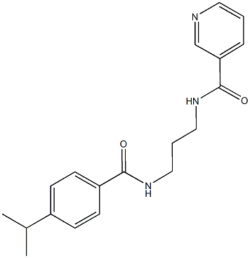 N-{3-[(4-isopropylbenzoyl)amino]propyl}nicotinamide Struktur