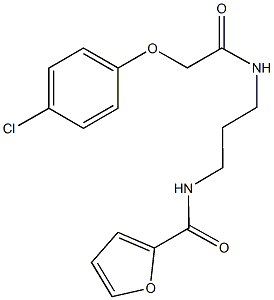 N-(3-{[2-(4-chlorophenoxy)acetyl]amino}propyl)-2-furamide Struktur