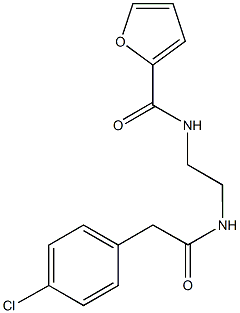 N-(2-{[2-(4-chlorophenyl)acetyl]amino}ethyl)-2-furamide Struktur