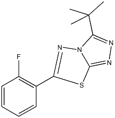 3-tert-butyl-6-(2-fluorophenyl)[1,2,4]triazolo[3,4-b][1,3,4]thiadiazole Struktur