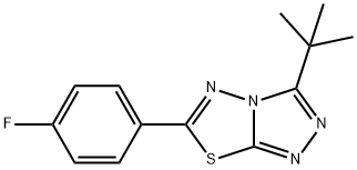 3-tert-butyl-6-(4-fluorophenyl)[1,2,4]triazolo[3,4-b][1,3,4]thiadiazole Struktur