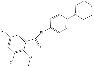 3,5-dichloro-2-methoxy-N-[4-(4-morpholinyl)phenyl]benzamide Struktur