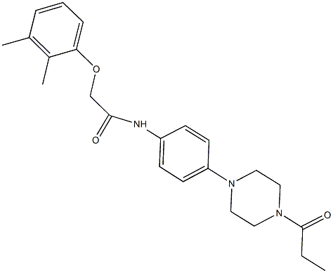 2-(2,3-dimethylphenoxy)-N-[4-(4-propionyl-1-piperazinyl)phenyl]acetamide Struktur