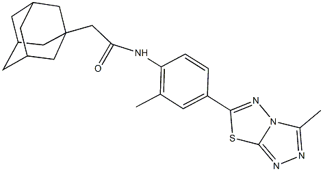 2-(1-adamantyl)-N-[2-methyl-4-(3-methyl[1,2,4]triazolo[3,4-b][1,3,4]thiadiazol-6-yl)phenyl]acetamide Struktur