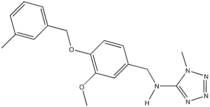 N-{3-methoxy-4-[(3-methylbenzyl)oxy]benzyl}-N-(1-methyl-1H-tetraazol-5-yl)amine Struktur