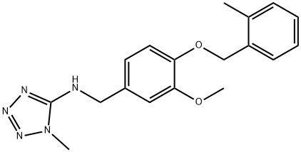 N-{3-methoxy-4-[(2-methylbenzyl)oxy]benzyl}-N-(1-methyl-1H-tetraazol-5-yl)amine Struktur