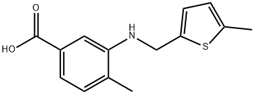 4-methyl-3-{[(5-methyl-2-thienyl)methyl]amino}benzoic acid Struktur