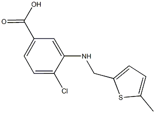 4-chloro-3-{[(5-methyl-2-thienyl)methyl]amino}benzoic acid Struktur