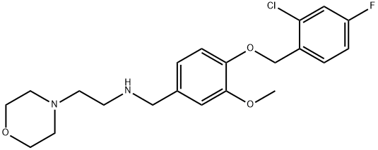 N-{4-[(2-chloro-4-fluorobenzyl)oxy]-3-methoxybenzyl}-N-[2-(4-morpholinyl)ethyl]amine Struktur