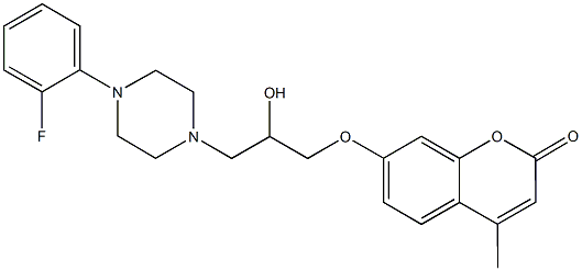 7-{3-[4-(2-fluorophenyl)-1-piperazinyl]-2-hydroxypropoxy}-4-methyl-2H-chromen-2-one Struktur