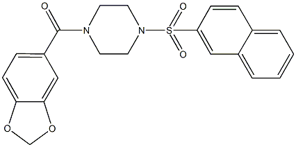 1-(1,3-benzodioxol-5-ylcarbonyl)-4-(2-naphthylsulfonyl)piperazine Struktur