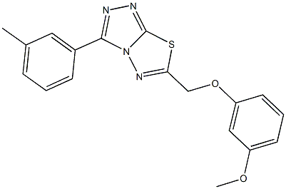 6-[(3-methoxyphenoxy)methyl]-3-(3-methylphenyl)[1,2,4]triazolo[3,4-b][1,3,4]thiadiazole Struktur