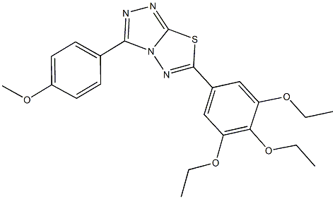 3-(4-methoxyphenyl)-6-(3,4,5-triethoxyphenyl)[1,2,4]triazolo[3,4-b][1,3,4]thiadiazole Struktur